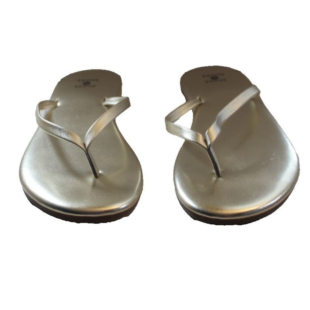 Shade Shore Gold Thong Flip Flops Womens SZ 7 - Picture 3 of 8